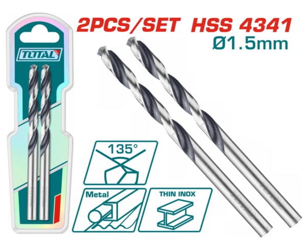 TOTAL ΕΠΑΓΓ. ΤΡΥΠΑΝΙ HSS DIN4341 1.5mm 2τεμ (TAC1200154) - Image 1