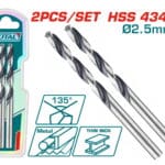 TOTAL ΕΠΑΓΓ. ΤΡΥΠΑΝΙ HSS DIN4341 2.5mm 2τεμ (TAC1200254)
