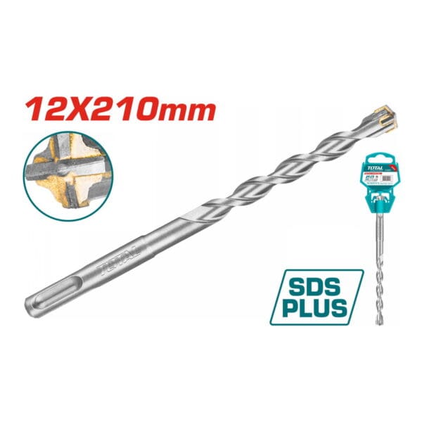 TOTAL ΔΙΑΜΑΝΤΟΤΡΥΠΑΝΟ SDS-PLUS ΤΕΤΡΑΚΟΠΟ S4L 12 X 210mm (TAC311201C) - Image 1