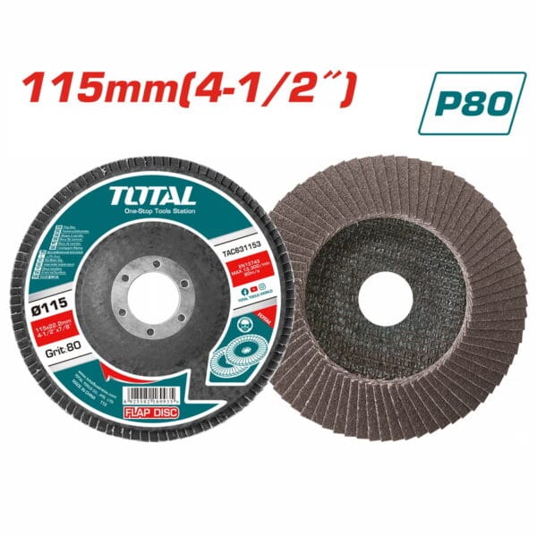 TOTAL ΠΟΛΥΠΤΕΡΟ ΓΥΑΛΙΣΜΑΤΟΣ ΜΕΤΑΛΛΟΥ / ΙΝΟΧ 115mm P80 (TAC631153) - Image 1