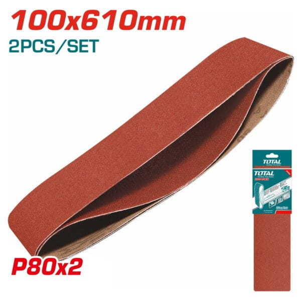 TOTAL ΣΕΤ ΓΥΑΛΟΧΑΡΤΑ 100X610mm P80 2ΤΕΜ ΓΙΑ TBS12001 (TAC750802) - Image 1