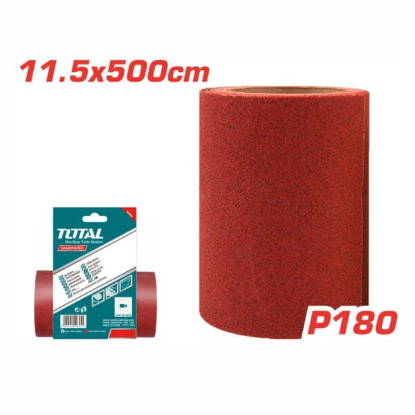 TOTAL ΓΥΑΛΟΧΑΡΤΟ ΡΟΛΟ ΚΟΚΚΙΝΟ 11.5cm X 500cm P180 (TAC761804) - Image 1