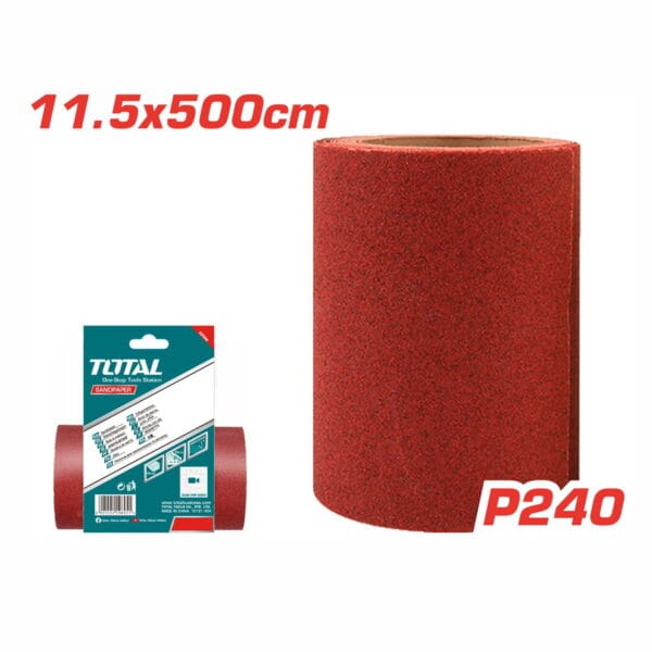 TOTAL ΓΥΑΛΟΧΑΡΤΟ ΡΟΛΟ ΚΟΚΚΙΝΟ 11.5cm X 500cm P240 (TAC762404) - Image 1