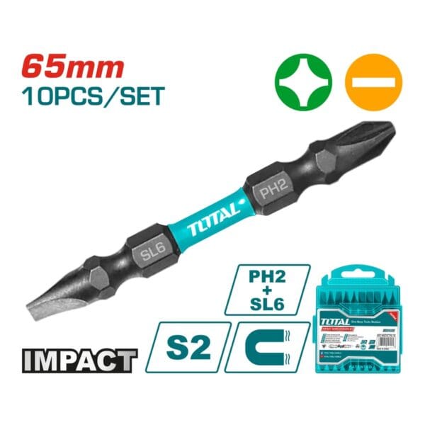 TOTAL ΜΥΤΕΣ ΜΑΓΝΗΤΙΚΕΣ ΜΑΥΡΕΣ ΔΙΠΛΕΣ ΡH2 + SL6 65mm 10ΤΕΜ (TACIM16HL133) - Image 1