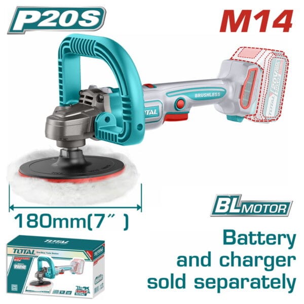 TOTAL ΕΠΑΓΓ. ΓΩΝΙΑΚΟΣ ΑΛΟΙΦΑΔΟΡΟΣ ΜΠΑΤ. Li-ion 20V / 180mm ΧΩΡΙΣ ΜΠΑΤΑΡΙΑ & ΦΟΡΤΙΣΤΗ (TAPLI2018) - Image 1