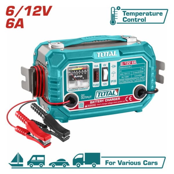 TOTAL ΦΟΡΤΙΣΤΗΣ ΜΠΑΤΑΡΙΩΝ 6/12V / 40-90A (TBC1501) - Image 1