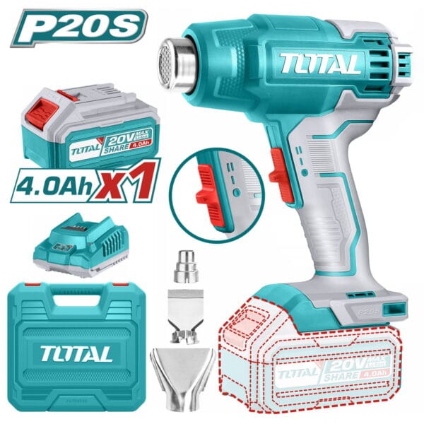 TOTAL ΕΠΑΓΓ. ΠΙΣΤΟΛΙ ΘΕΡΜΟΥ ΑΕΡΑ ΜΠΑΤ. Li-ion 20V / 4Ah / 1 ΜΠΑΤΑΡΙΑ (TBLI20025) - Image 1