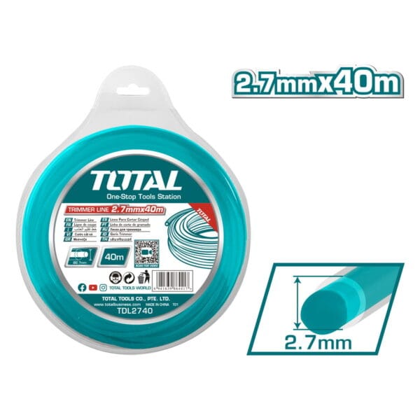 TOTAL ΜΕΣΙΝΕΖΑ ΣΤΡΟΓΓΥΛΗ DUAL POWER 2.7mm - 40m (TDL2740) - Image 1