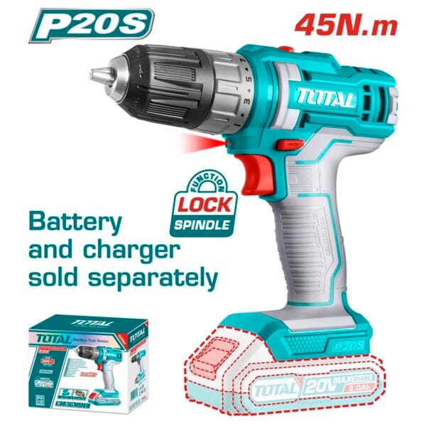 TOTAL ΕΠΑΓΓ. ΔΡΑΠΑΝΟΚΑΤΣΑΒΙΔΟ ΜΠΑΤ. Li-ion 20V / 45Nm ΧΩΡΙΣ ΜΠΑΤΑΡΙΑ & ΦΟΡΤΙΣΤΗ (TDLI200515) - Image 1