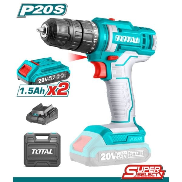 TOTAL ΔΡΑΠΑΝΟΚΑΤΣΑΒΙΔΟ ΜΠΑΤ. Li-ion 20V / 1.5Ah / 45Nm / 2 ΜΠΑΤ  SUPER SELECT (TDLI20028) - Image 1