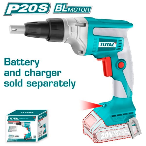 TOTAL ΕΠΑΓΓ. ΚΑΤΣΑΒΙΔΙ ΓΥΨΟΣΑΝΙΔΑΣ ΜΠΑΤ. Li-ion 20V ΧΩΡΙΣ ΜΠΑΤΑΡΙΑ & ΦΟΡΤΙΣΤΗ (TDSLI2042006) - Image 1