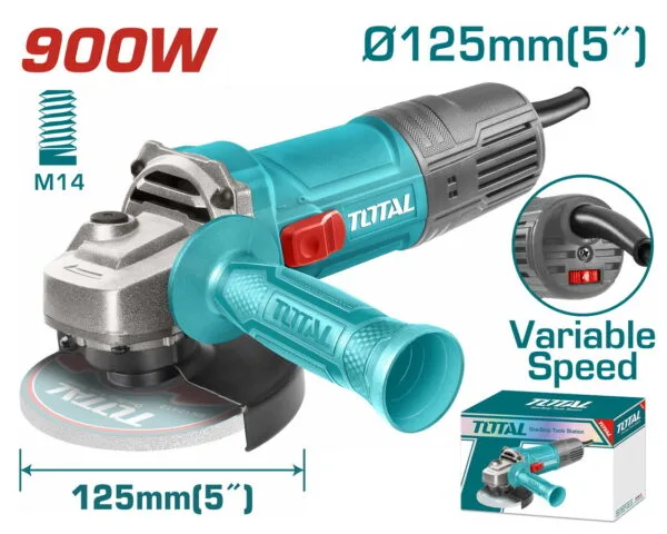 TOTAL ΓΩΝΙΑΚΟΣ ΛΕΙΑΝΤΗΡΑΣ 900W - 125mm ΗΛΕΚΤΡΟΝΙΚΟΣ (TG109125565) - Image 1