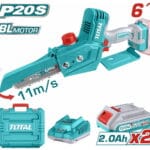 TOTAL ΣΕΤ ΕΠΑΓΓ. ΑΛΥΣΟΠΡΙΟΝΟ ΚΛΑΔΕΥΤΙΚΟ ΜΠΑΤ. Li-ion 20V / 2Ah / 2 ΜΠΑΤΑΡΙΕΣ ΣΕ ΒΑΛΙΤΣΑ (TGSLI20686)