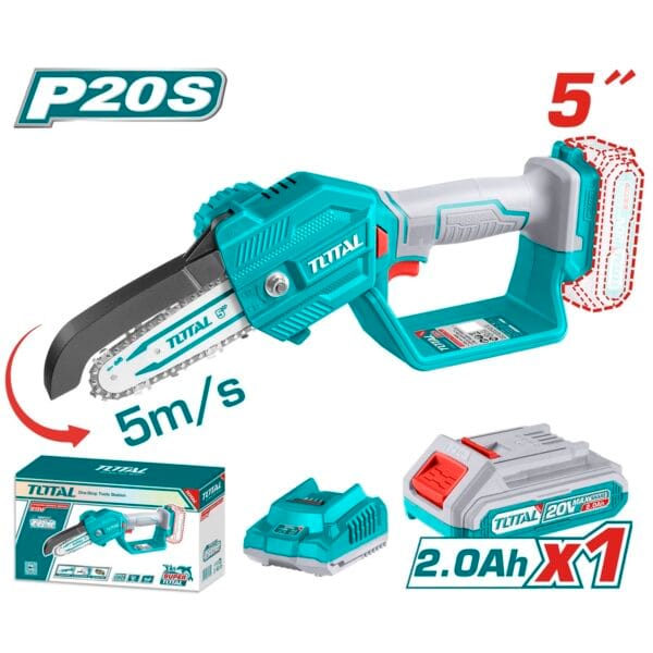 TOTAL ΣΕΤ ΑΛΥΣΟΠΡΙΟΝΟ ΚΛΑΔΕΥΤΙΚΟ ΜΠΑΤ. Li-ion 20V / 2Ah / 1 ΜΠΑΤΑΡΙA (TGSLI20581) - Image 1