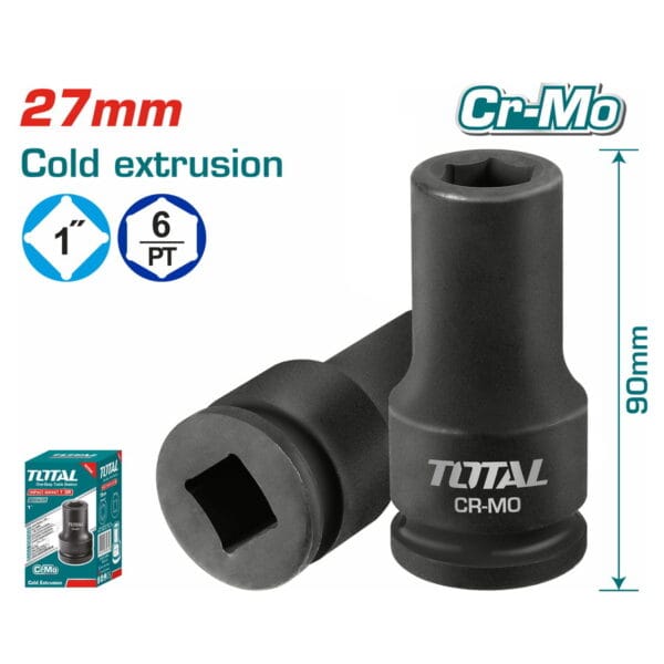 TOTAL ΕΠΑΓΓ. ΚΑΡΥΔΑΚΙ ΑΕΡΟΣ ΜΑΥΡO ΕΞΑΓΩΝO 1" - 27mm (THHISD0127L) - Image 1