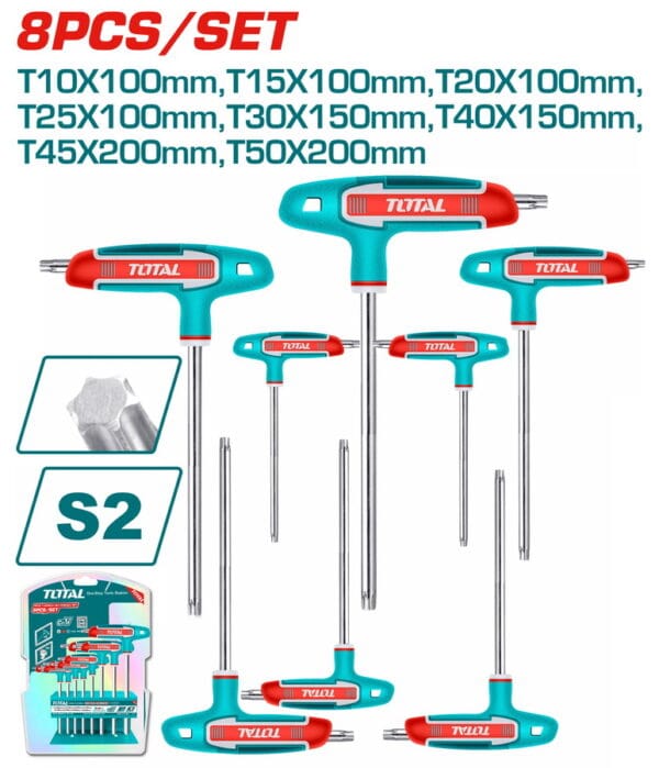 TOTAL ΕΠΑΓΓ. ΣΕΤ ΤΑΦ TORX 8ΤΕΜ Τ10-Τ50 (THHW80836) - Image 1