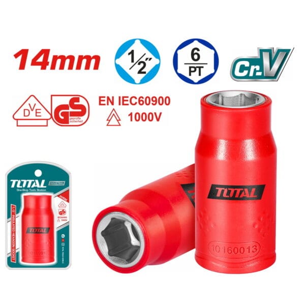 TOTAL ΚΑΡΥΔΑΚΙ ΕΞΑΓΩΝΟ 1/2" 14mm 1000V VDE (THIHAST12141) - Image 1