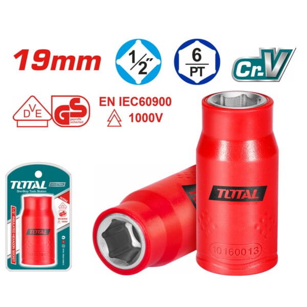 TOTAL ΚΑΡΥΔΑΚΙ ΕΞΑΓΩΝΟ 1/2" 19mm 1000V VDE (THIHAST12191) - Image 1