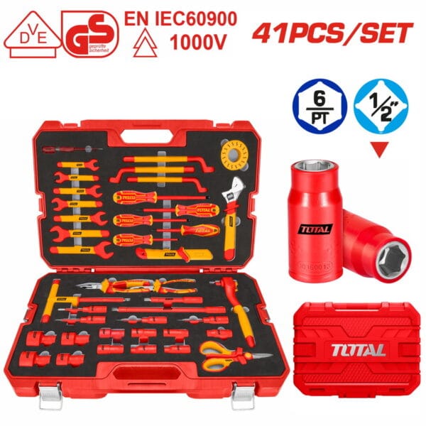 TOTAL ΚΑΣΕΤΙΝΑ ΕΡΓΑΛΕΙΩΝ ΧΕΙΡΟΣ 1000V VDE 41ΤΕΜ (THKITH4101) - Image 1