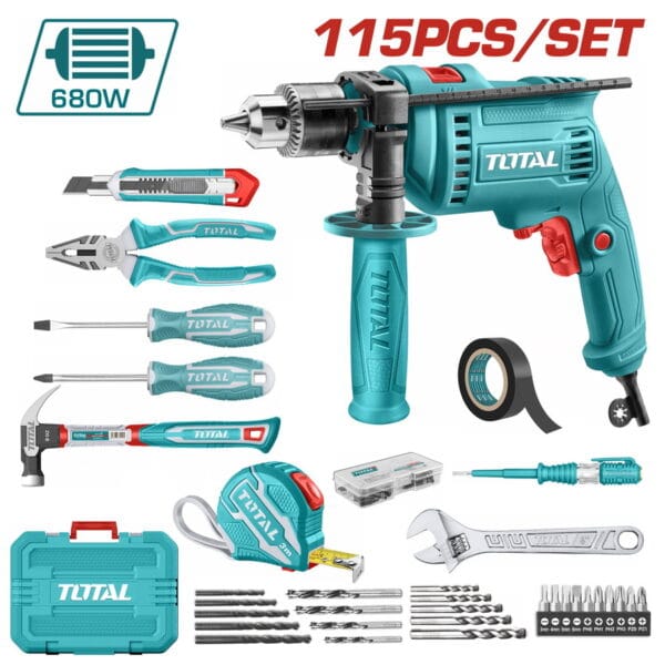 TOTAL ΣΕΤ ΔΡΑΠΑΝΟΣ 680W ΜΕ 115ΤΕΜ ΕΞΑΡΤΗΜΑΤΑ (ΤΗΚΤΗΡ1152) - Image 1