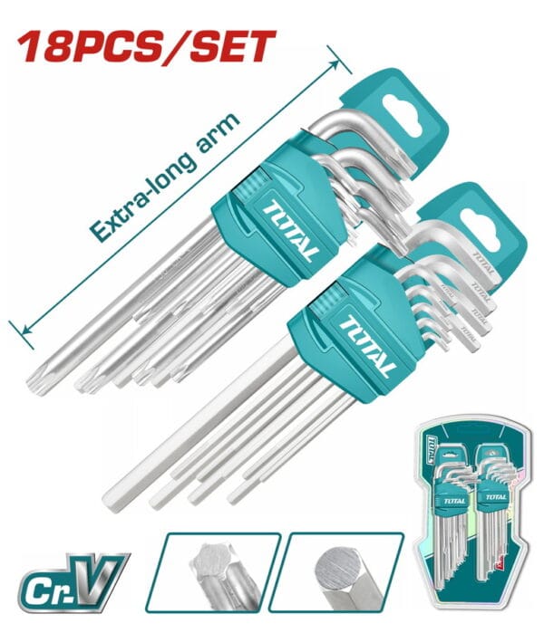 TOTAL ΣΕΤ ΑΛΛΕΝ  + TORX 18ΤΕΜ (THT106KT0181) - Image 1