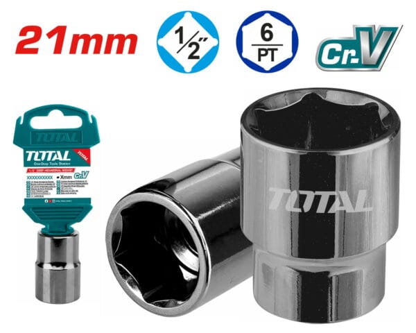 TOTAL ΚΑΡΥΔΑΚΙ ΕΞΑΓΩΝΟ 1/2" 21mm  (THTST12211) - Image 1