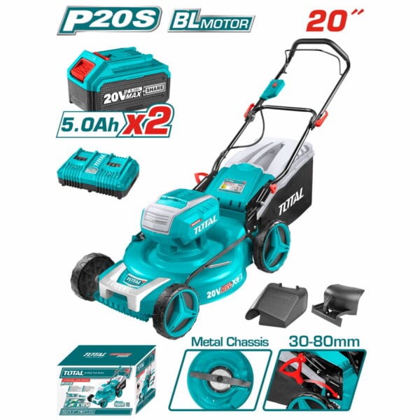 TOTAL ΕΠΑΓΓ. ΜΗΧΑΝΗ ΓΚΑΖΟΝ ΜΠΑΤ. Li-ion 2X20V / 51cm / 2 ΜΠΑΤ. 5Ah (TLMLI20202) - Image 1