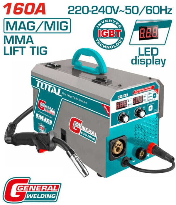 TOTAL ΗΛΕΚΤΡΟΚΟΛΛΗΣΗ INVERTER ΣΥΡΜΑΤΟΣ MAG/MIG/MMA/TIG 160A (TMGT1601) - Image 1
