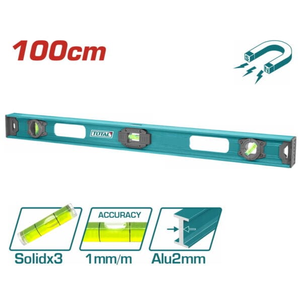 TOTAL ΑΛΦΑΔΙ ΑΛΟΥΜΝΙΟΥ ΜΑΓΝΗΤΙΚΟ ΝΕΟΥ ΤΥΠΟΥ 100cm (TMT210026) - Image 1