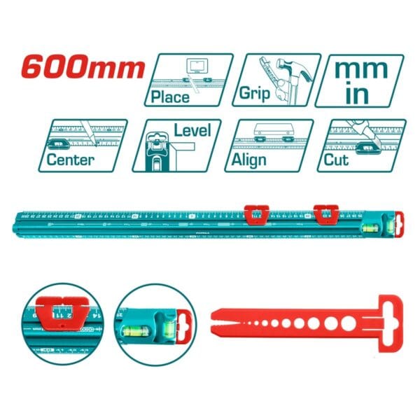 TOTAL ΧΑΡΑΚΑΣ ΑΛΟΥΜ. ΜΕ 2 ΑΛΦΑΔΙΑ 60cm (TMT646003) - Image 1