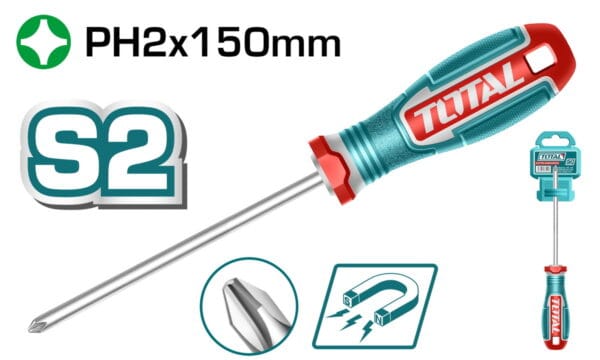 TOTAL ΕΠΑΓΓ. ΚΑΤΣΑΒΙΔΙ ΜΑΓΝΗΤΙΚΟ ΣΤΑΥΡΟΥ PH2Χ150mm (TSDPH2150) - Image 1