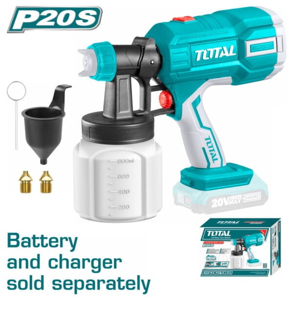 TOTAL ΠΙΣΤΟΛΙ ΒΑΦΗΣ ΜΠΑΤ. Li-ion 20V ΧΩΡΙΣ ΜΠΑΤΑΡΙΑ & ΦΟΡΤΙΣΤΗ (TSGLI2003) - Image 1