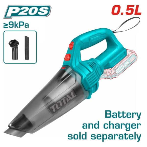 TOTAL ΣΚΟΥΠΑΚΙ ΜΠΑΤ. Li-ion 20V ΧΩΡΙΣ ΜΠΑΤΑΡΙΑ & ΦΟΡΤΙΣΤΗ (TVLI201261) - Image 1
