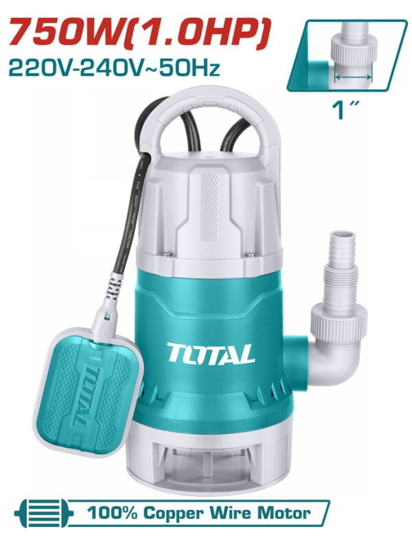 TOTAL ΥΠΟΒΡΥΧΙΑ ΑΝΤΛΙΑ ΑΚΑΘΑΡΤΩΝ ΥΔΑΤΩΝ 750W (TWP87506) - Image 1