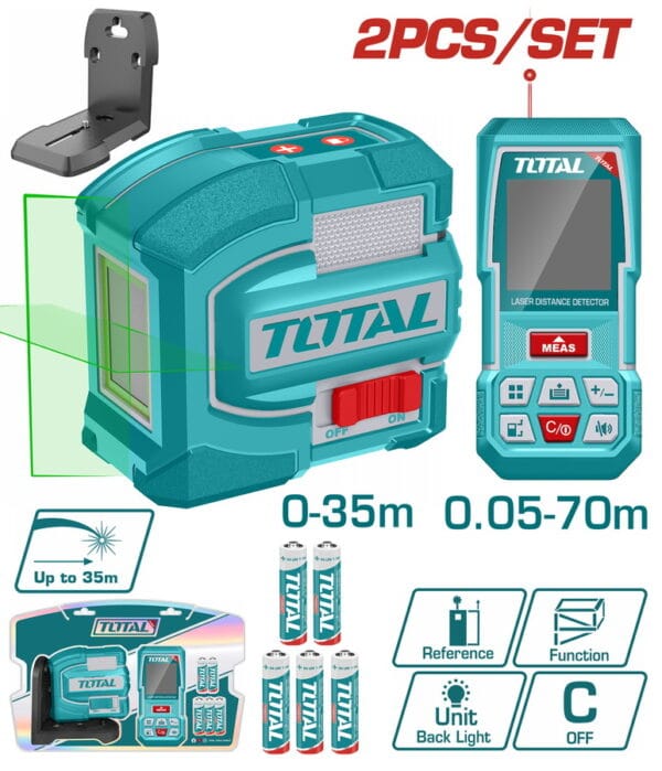 TOTAL ΑΛΦΑΔΙ ΑΥΤΟ-ΟΡΙΖΟΝΤΙΟΥΜΕΝΟ LASER + ΜΕΤΡΗΤΗΣ ΑΠΟΣΤ. LASER 70m ONE PROMOTION (TOSLL0401) - Image 1