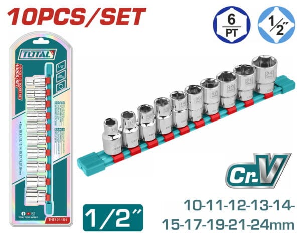 TOTAL ΕΠΑΓΓ. ΣΕΤ ΚΑΡΥΔΑΚΙΑ 1/2" 10ΤΕΜ (THT121101) - Image 1