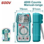 TOTAL ΕΠΑΓΓ. ΠΟΛΥΜΕΤΡΟ ΨΗΦΙΑΚΟ 600V True RMS με Μέτρηση AC/DC (TMT536002)