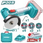 TOTAL ΕΠΑΓΓ. MINI ΓΩΝΙΑΚΟΣ ΤΡΟΧΟΣ ΜΠΑΤ. Li-ion 20V / 2Ah / 1 ΜΠΑΤΑΡΙΑ (TAGLI76012)