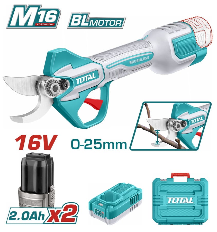 TSSLI162582E TOTAL ΕΠΑΓΓ. ΨΑΛΙΔΙ ΚΛΑΔΕΜΑΤΟΣ ΜΠΑΤ. Li-ion 16V / 2Ah / 2 ΜΠΑΤ BL Motor (TSSLI162582E) - Image 1