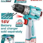 TOTAL ΕΠΑΓΓ. ΔΡΑΠ/ΒΙΔΟ ΚΡΟΥΣΤΙΚΟ ΜΠΑΤ. Li-ion 16V / 60Nm ΧΩΡΙΣ ΜΠΑΤΑΡΙΑ & ΦΟΡΤΙΣΤΗ (TIDLI16681)