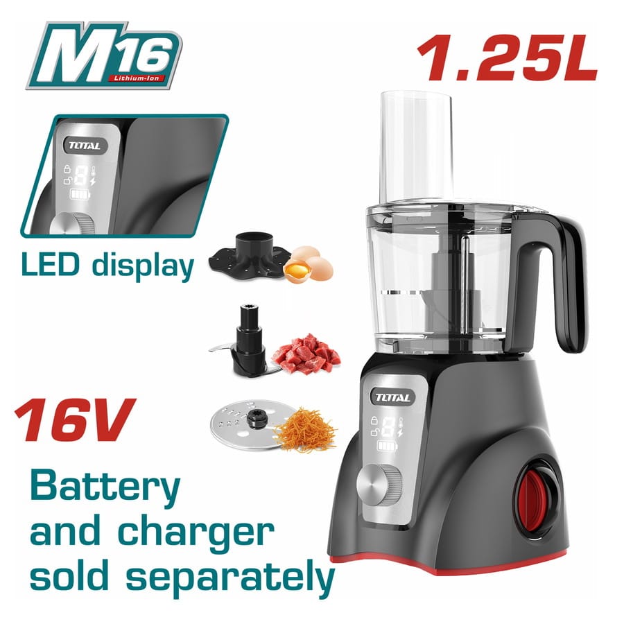 TMG026K TOTAL ΜΠΛΕΝΤΕΡ - ΠΟΛΥΚΟΠΤΗΣ Multi ΜΠΑΤ. Li-ion 16V / 1.25Lit ΧΩΡΙΣ ΜΠΑΤΑΡΙΑ & ΦΟΡΤΙΣΤΗ (TMG026K) - Image 1