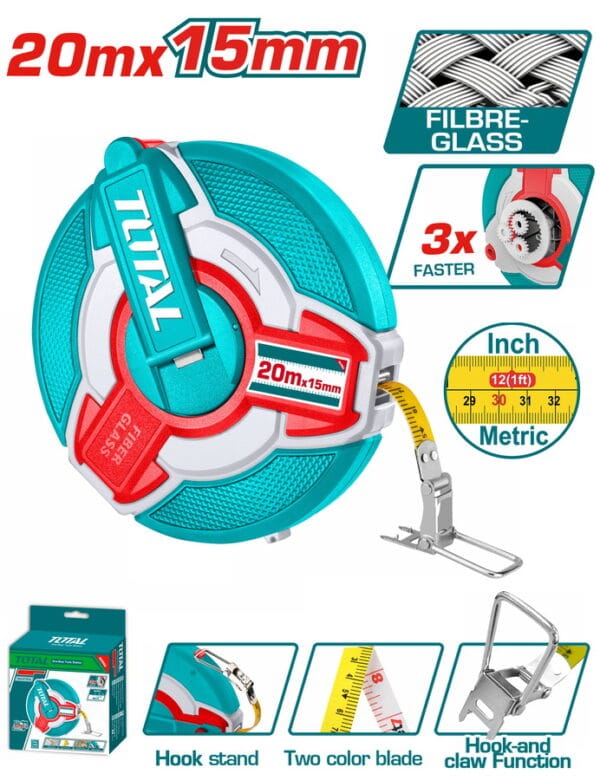 TOTAL ΕΠΑΓΓ. ΜΕΤΡΟΤΑΙΝΙΑ 20m Fibreglass (TMTF18206) - Image 1