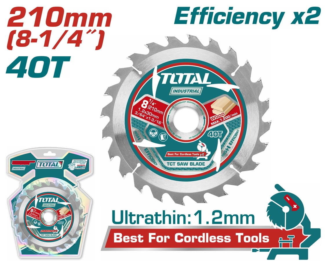 TAC2332103 TOTAL ΕΠΑΓΓ. ΑΝΤΑΛ/ΚΟΣ ΔΙΣΚΟΣ Φ-210 Χ 25.4-16mm 40T ΓΙΑ TMS2001/ TMSLI2021 / TS42142107 (TAC2332103) - Image 1