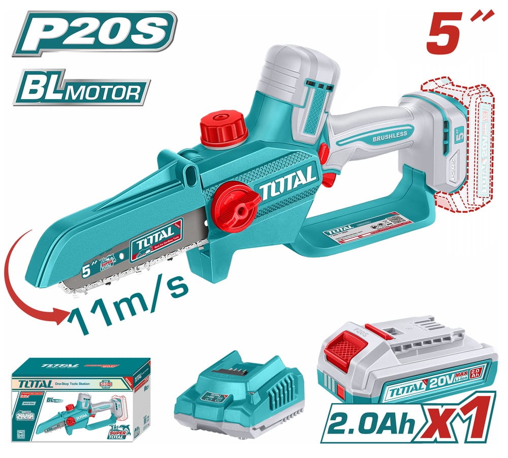 TGSLI20561E TOTAL ΕΠΑΓΓ. ΣΕΤ ΑΛΥΣΟΠΡΙΟΝΟ ΚΛΑΔΕΥΤΙΚΟ ΜΠΑΤ. Li-ion 20V / 5" / 2Ah / 1 ΜΠΑΤ BL Motor (TGSLI20561E) - Image 1