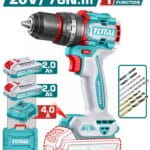 TOTAL ΕΠΑΓΓ. ΔΡΑΠ/ΒΙΔΟ ΚΡΟΥΣΤΙΚΟ ΜΠΑΤ. Li-ion 20V / 2Ah / 76Nm / 2 ΜΠΑΤ BL Motor (TIDLI207686E)