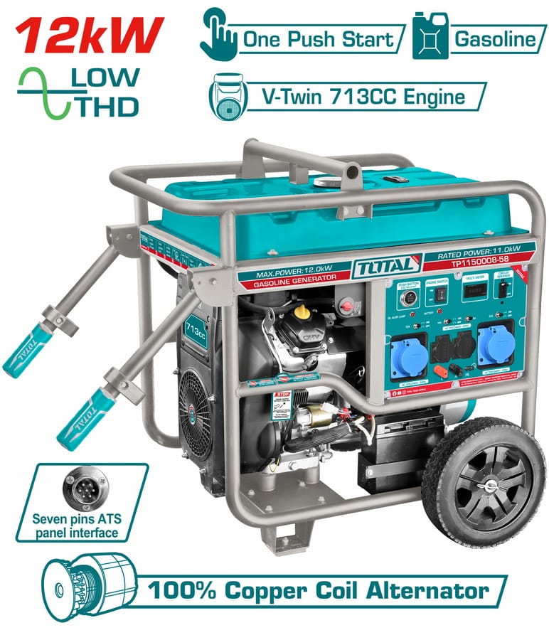 TP1150008 TOTAL ΕΠΑΓΓ. ΗΛΕΚΤΡΟΓΕΝΝΗΤΡΙΑ ΒΕΝΖΙΝΗΣ 12.000W (TP1150008) - Image 1