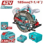 TOTAL ΕΠΑΓΓ. ΣΕΤ ΔΙΣΚΟΠΡΙΟΝΟ ΜΠΑΤ. Φ-185mm Li-ion 42V / 2.5Ah / 2 ΜΠΑΤ BL Motor (TSLI4218512E)